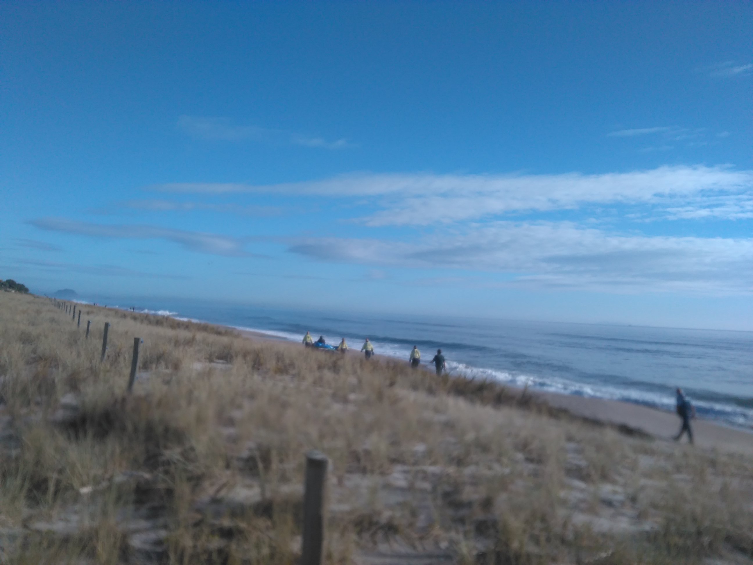 Emergency services leaving the beach